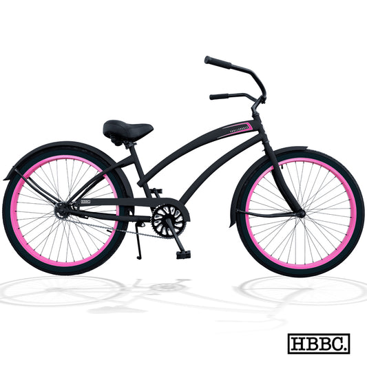 SKULLXBONES Women’s Beach Cruiser – FLAT BLACK/PINK