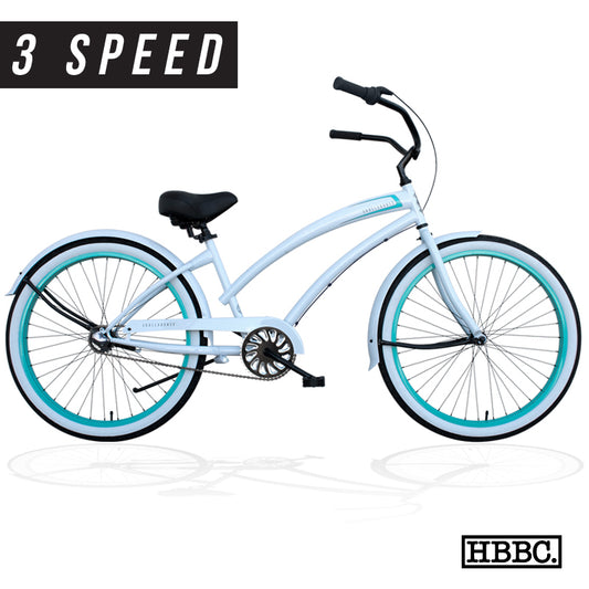 SKULLXBONES Women’s Beach Cruiser 3 Speed – ROVER WHITE/MINT